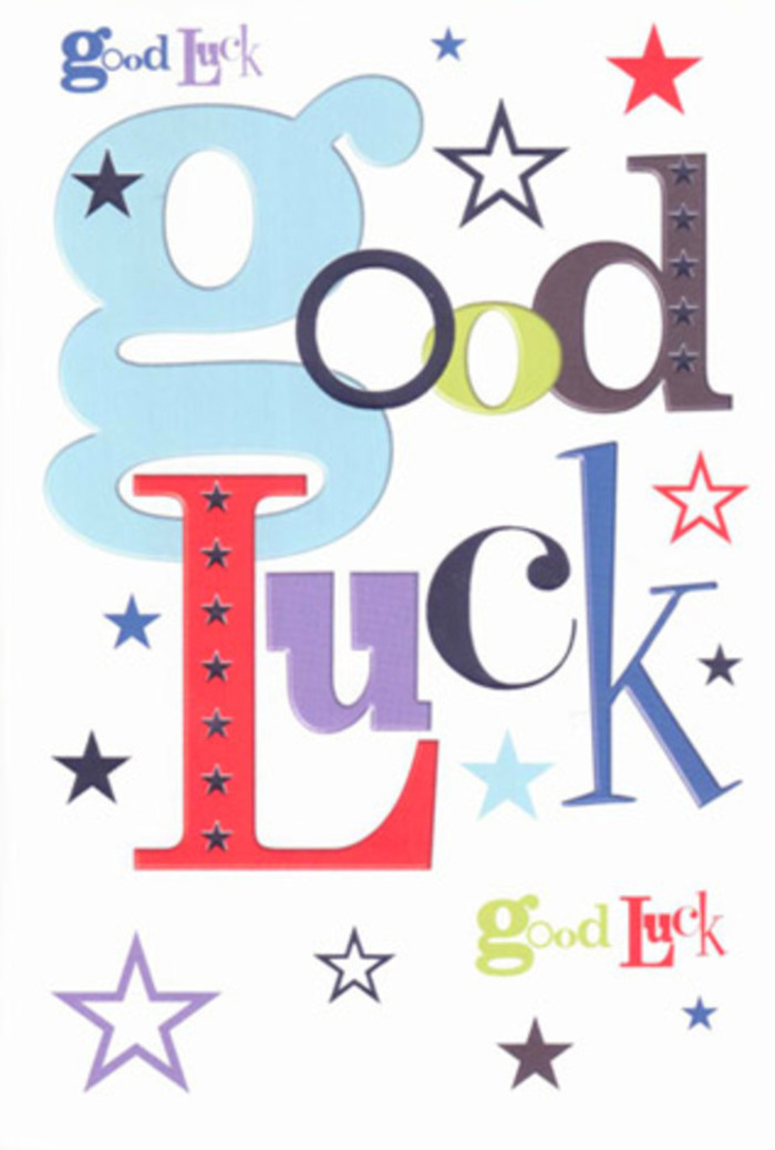 There's an unmistakable vibrancy to this luck-themed card, capturing the essence of encouragement in every carefully chosen detail-a true visual celebration reminiscent of Welling's lively gatherings at Central Avenue. Each letter is imbued with personality: from wide strokes of soft pastel blue to slender lines in deep midnight black, with bursts of exuberant red and mossy green. Dazzling stars, some gentle and faded, others bold and electric, dance across the expanse of crisp white, breathing movement and energy akin to confetti thrown at a local fête. The arrangement of playful typography and scattered starbursts creates an atmosphere of gentle cheer, echoing the supportive laughter heard among friends at East Wickham Open Space. Held in hand, the card's smooth, substantial texture reassures, while the modern composition and bright palette invite smiles and fuel optimism. It's more than a card-it feels like a lucky talisman, full of hope and friendly anticipation, perfect for sending off someone you care about into a fresh chapter, whether it's exams, new jobs, or simply navigating life's many possibilities in the heart of Welling.