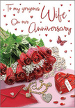 This anniversary card artwork is composed like a romantic keepsake display, as if set on a tidy sideboard in a Welling living room where the afternoon light streams in softly. A lush gathering of red roses commands attention, each flower in full bloom with gently curled, velvety petals that seem almost perfumed, their deep crimson hue rich and inviting. Intertwined with the roses are strands of fresh greenery, slender leaves and small stems that frame the blossoms and give the arrangement the fullness of a freshly tied bouquet. Beneath and around the flowers, the surface shimmers with a gentle sheen, echoing the polished look of a lovingly prepared celebration space. A cream-coloured envelope lies nearby, its clean lines hinting at a carefully written anniversary message. Close to it sits a heart-shaped locket and a dainty piece of jewellery, perhaps a necklace, their metallic highlights catching the light in subtle flashes of gold and silver. A small heart box in matching red completes the trio of precious mementoes, suggesting years of treasured gifts and shared milestones. Scattered across the background are tiny hearts and jewel-like decorations, each one adding a note of sparkle and delight. A single butterfly appears to hover gracefully, bringing a sense of movement and lightness to the design. The warm, romantic palette of reds, blush tones, and gentle neutrals, combined with the soft, even lighting, creates an atmosphere of quiet devotion-like an anniversary evening at home in Welling, where every detail, from the roses to the tokens of love, reflects memories of the past and promises for the future.