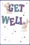 The get well card features a joyful illustration that practically radiates from the page-a fuzzy bear and an exuberant puppy, each balancing bold, multicoloured letters that spell out 'Get Well' with cheerful determination. The indigo and teal hues of the typeface are set off by a creamy white backdrop, their energy reminiscent of days spent enjoying Welling's green spaces or meandering along the Broadway. Blue and purple stars scatter hope across the scene, weaving playfulness and light into every corner. The fur of both animals is rendered with such tactile softness that their presence feels as welcoming as a comforting hug delivered with a bouquet to someone's front door by a local florist. The composition is carefully crafted, every brushstroke radiating a spirit of nurture and renewal that echoes the care Flower Delivery Welling puts into each arrangement. Sent with a card like this, a bouquet becomes more than flowers-it becomes a sincere message of comfort and recovery, a gentle reminder that warmth and empathy thrive in the heart of the Welling community.